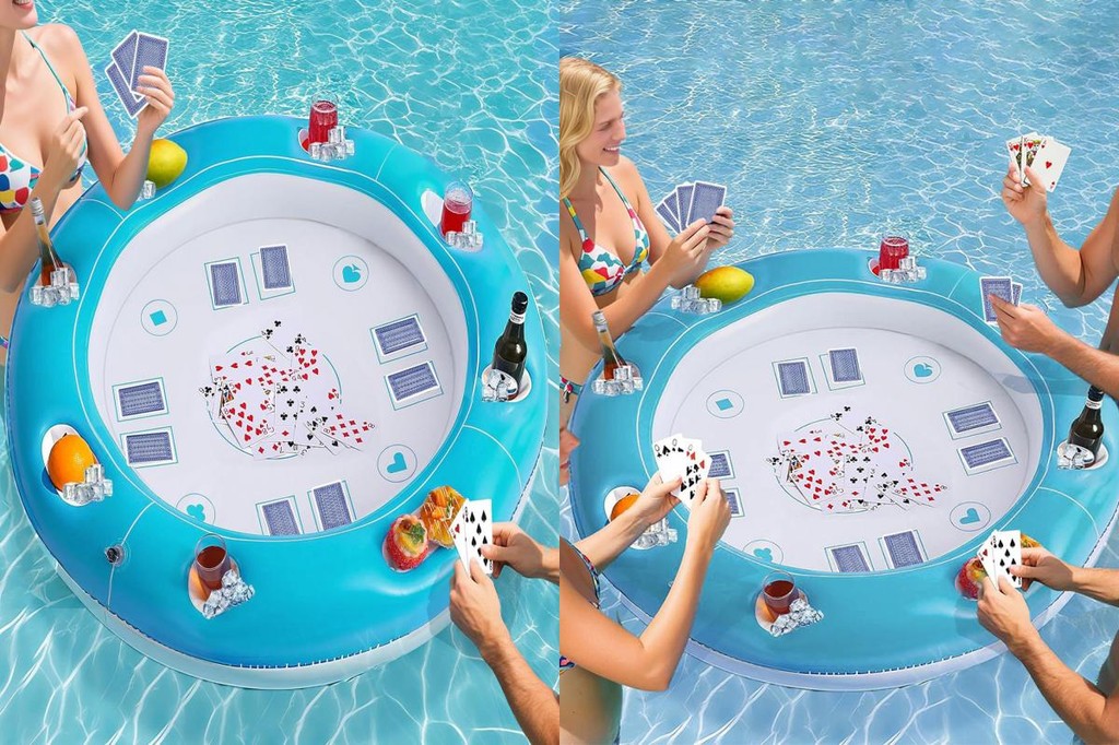 [Ni] Inflatable Pool Table Poolside Game Night Accessory Summer Fun 40 ...