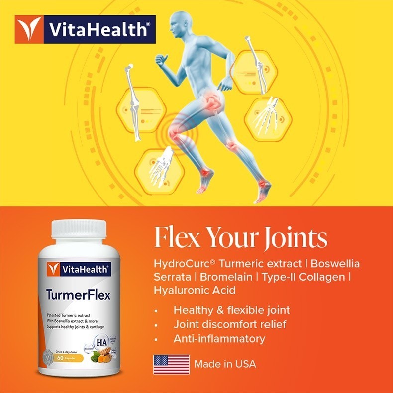 VitaHealth TurmerFlex [EXP 12-2028]- Joint, Turmeric Extract, Chicken ...