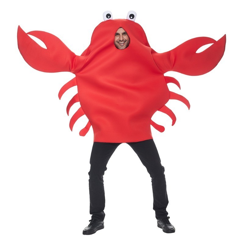 ZST Adult Funny Red Crab Cosplay Costume Funky Sea Animals Halloween ...