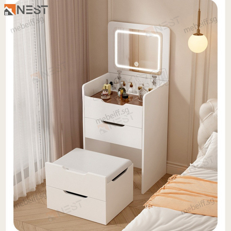 Integrated Dressing Table Bedroom Bucket Vanity Table Mini Bedside ...