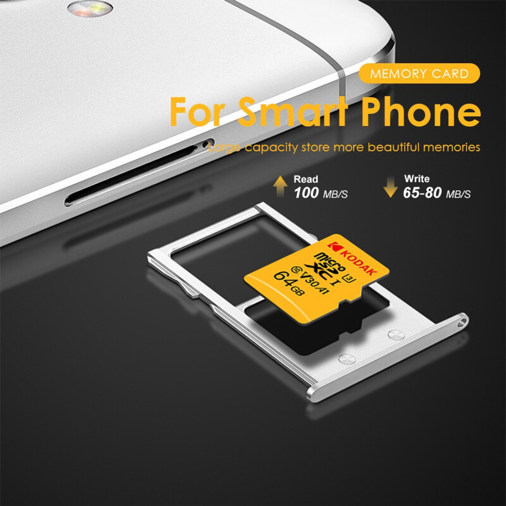 KODAK MicroSD Card with Card Reader 32GB/64GB/128GB/256GB 100MB/s ...