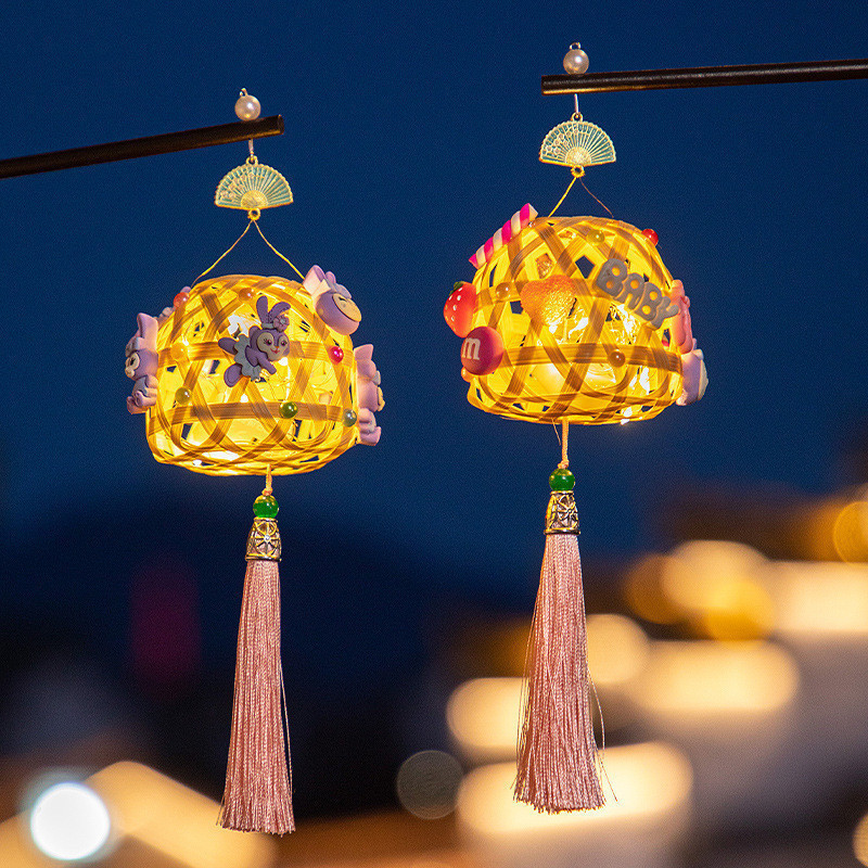 Bamboo Woven Lantern Double Layered DIY Lanterns Cute Rabbit Lantern ...