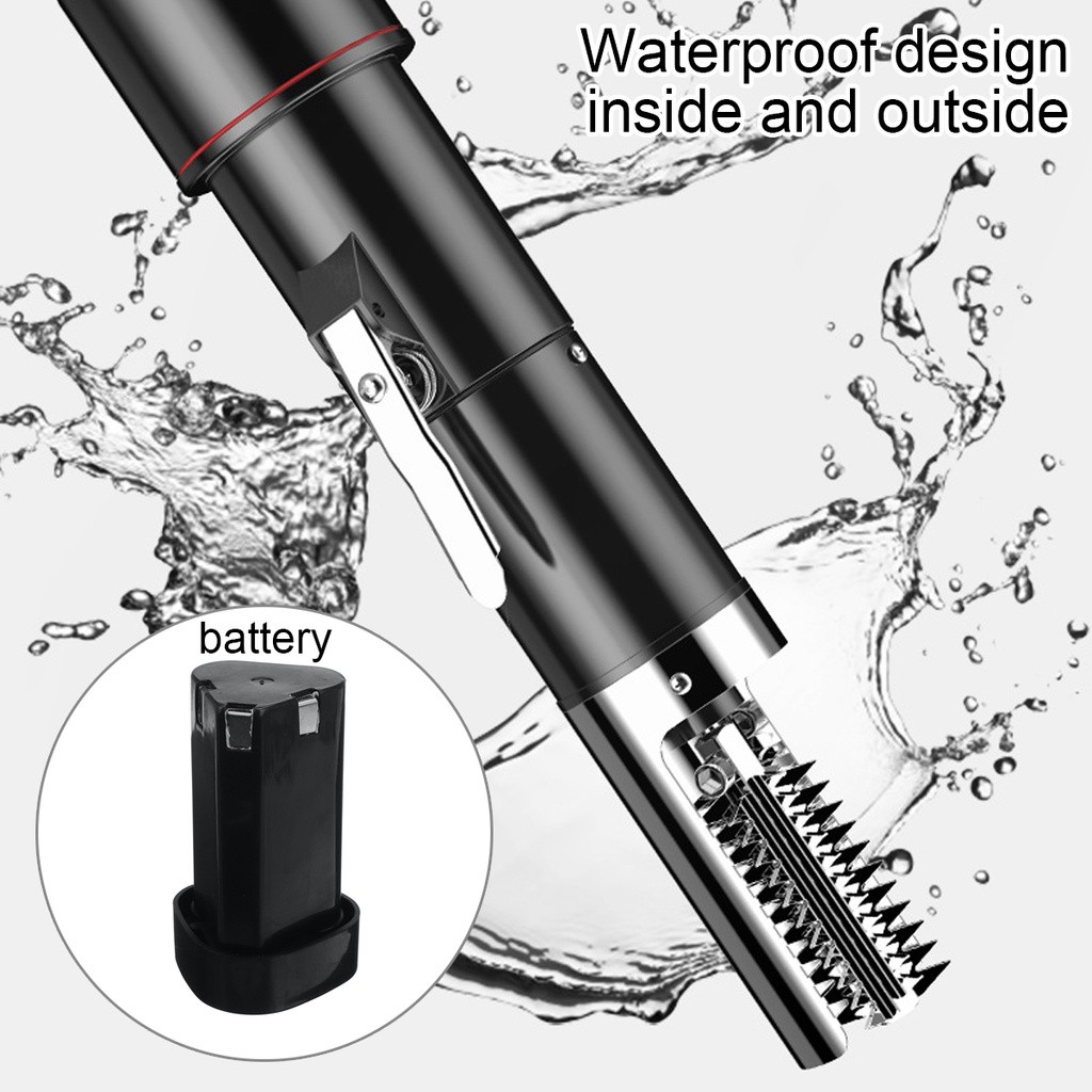 125W 7500RMP Portable Charging Cordless Electric Fish Scaler Fish Scale ...