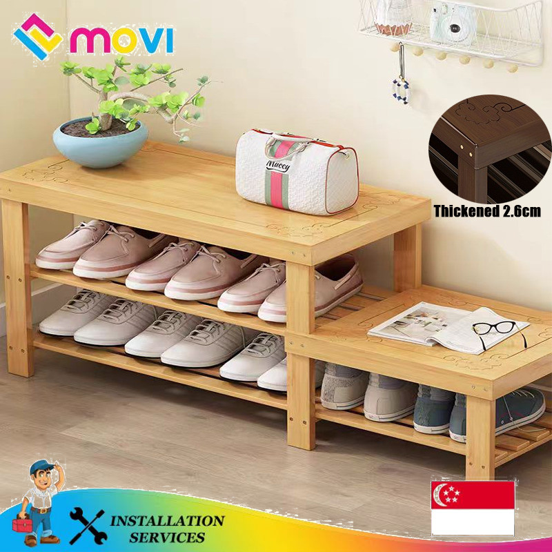 Shoe MOVI Changing Stool Bamboo Rack Multi-Functional Bench Seat At The ...