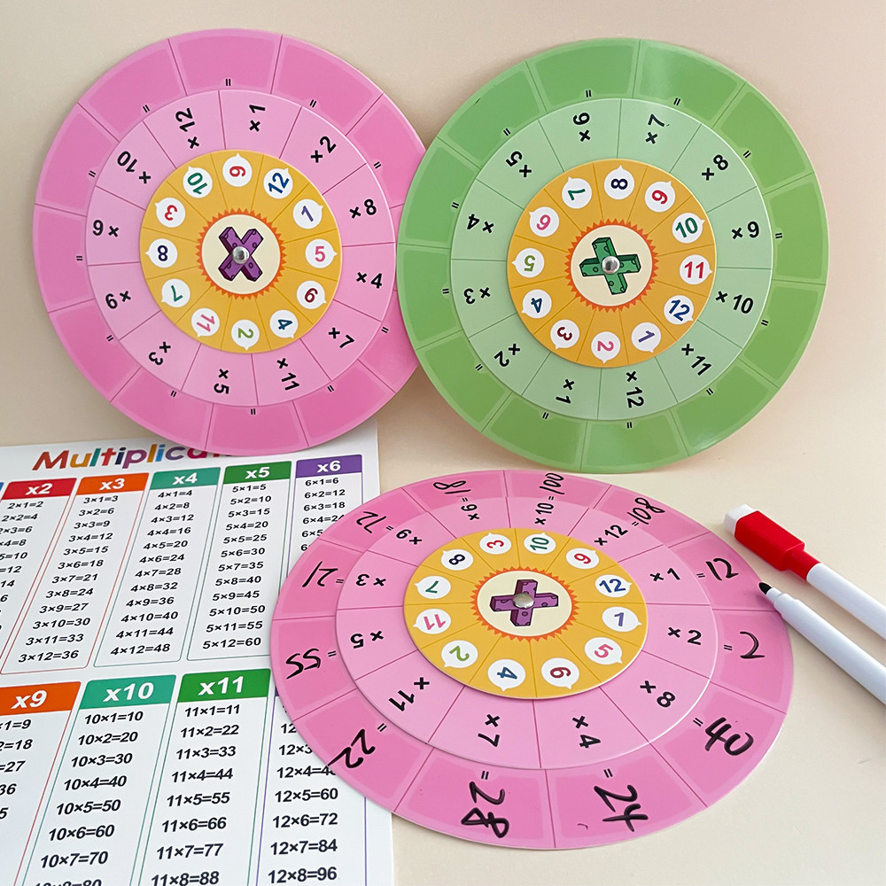 1-12 Multiplication Training Turntable Spinner for Kids Children Number ...