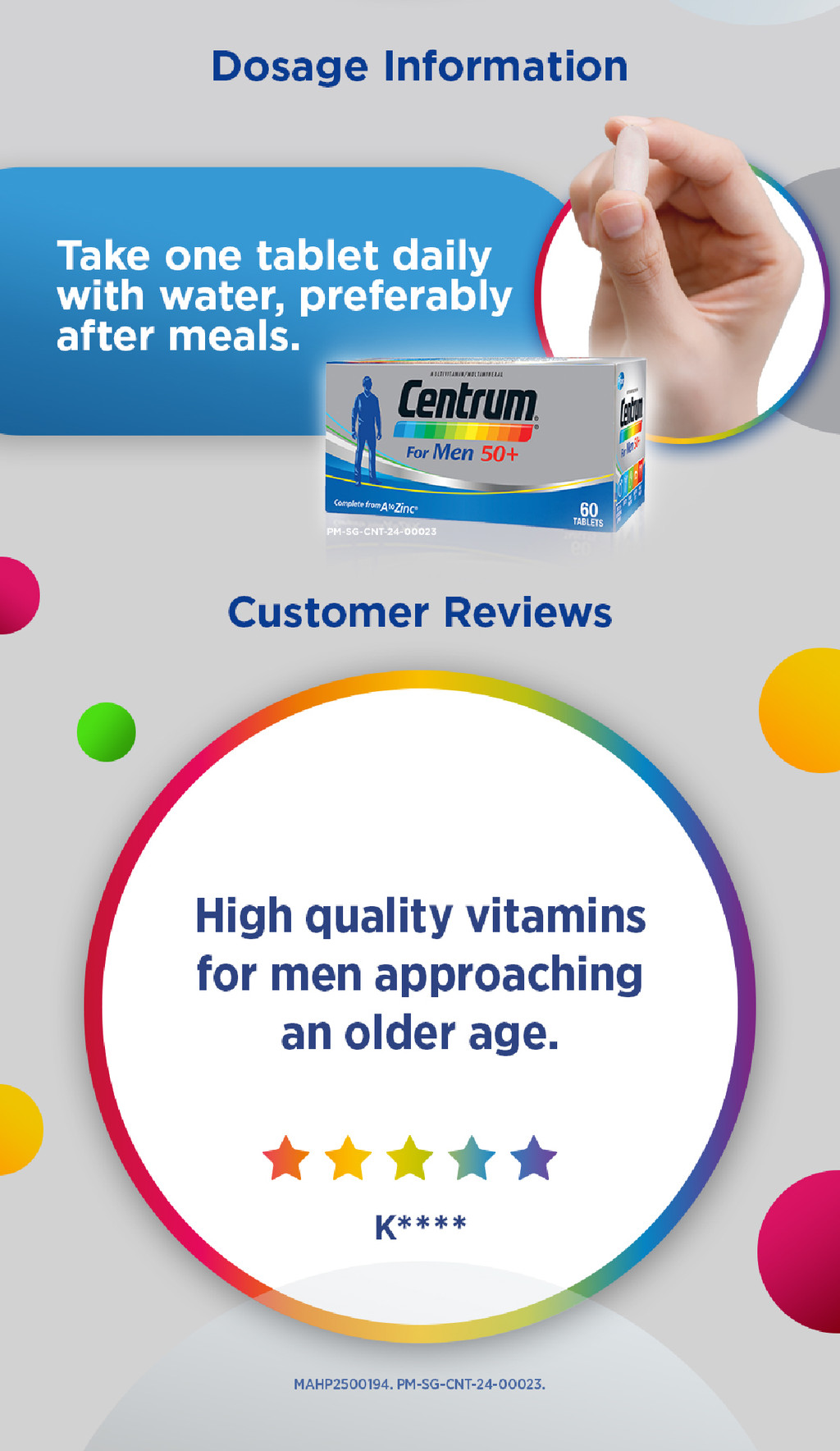 [2 Pack] CENTRUM Multivitamin Supplement for Men 50+, Vitality, Energy ...