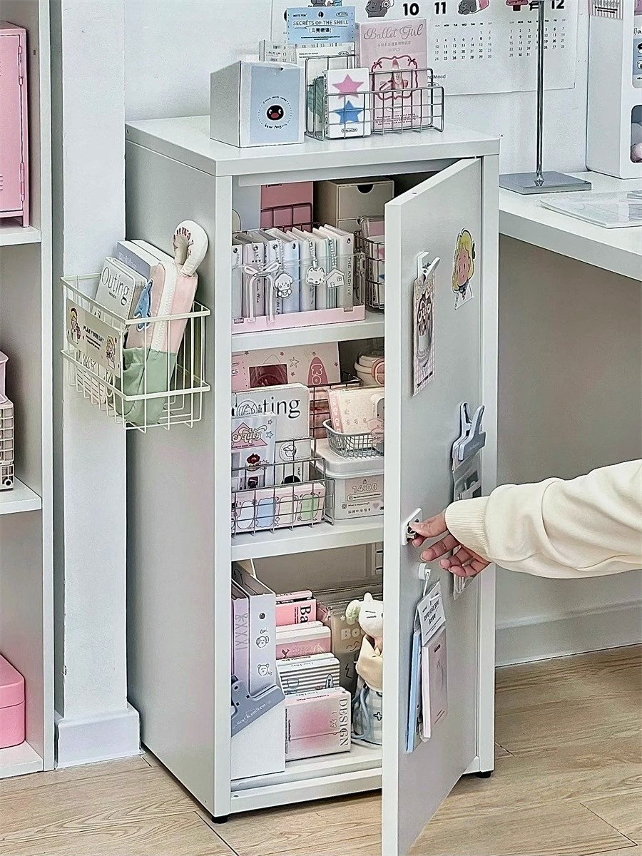 4 Tier Iron Cabinet Student Desk Drawer Type Storage Cabinet with ...