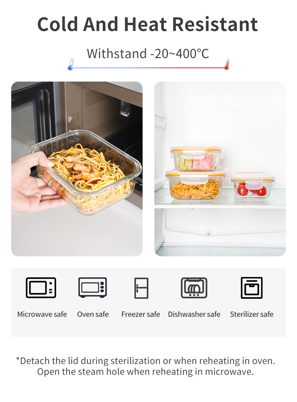 Simplus Food Storage Containers Set of 3 Glass Airtight BPA Free ...