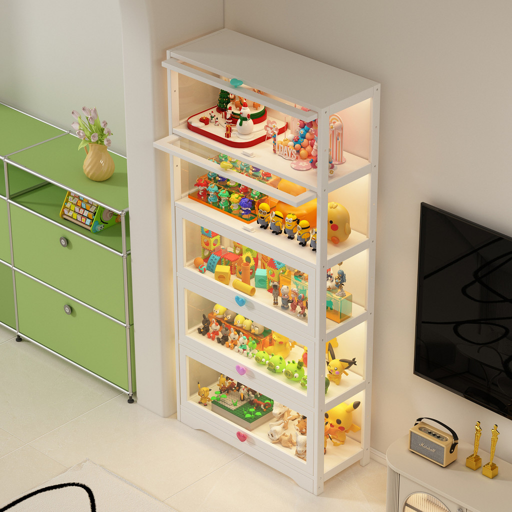 Display Cabinet Home Living Room With Light Blind Box Storage Acrylic ...