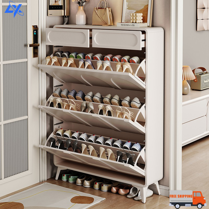 LZ Shoe Cabinet With Cabinet Ultra-thin Flip Shoe Rack Entrance Cabinet ...