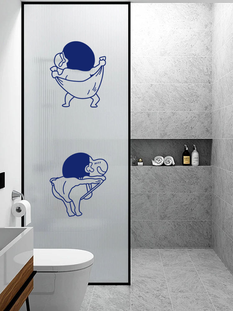 Ready Straw! Xiaoxin Bath Toilet Bathroom Glass Door Sticker Tile ...