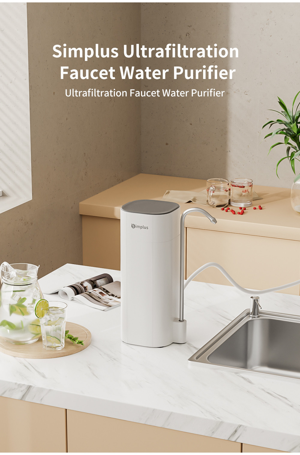 Simplus Tap Water Purifier | 3-IN-1 Composite Filter | 1.2L/Min Large ...