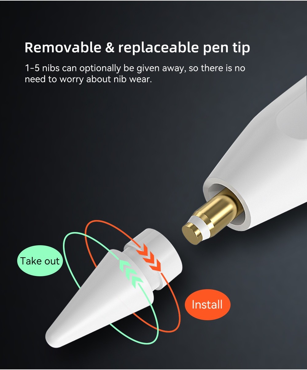 TBTIC Active Capacitive Stylus Pencil Pen with Palm Rejection Tilt with ...