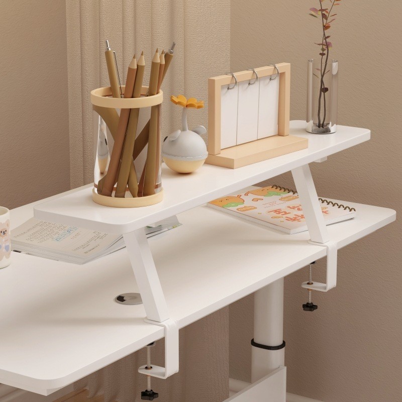 Clamp-On Monitor Riser & Elevated Desk Storage Rack, Floating Desktop ...