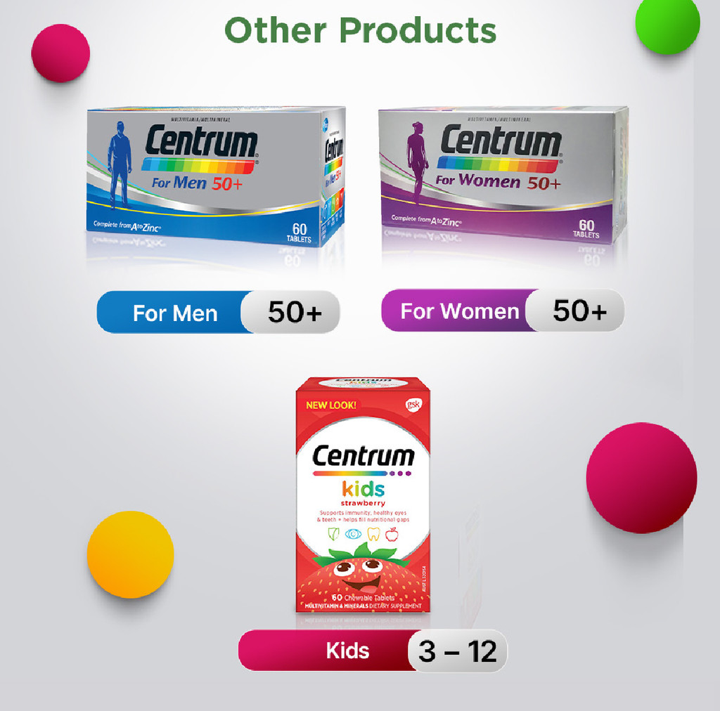 CENTRUM Silver Multivitamin Supplement For Seniors 50+, Energy ...