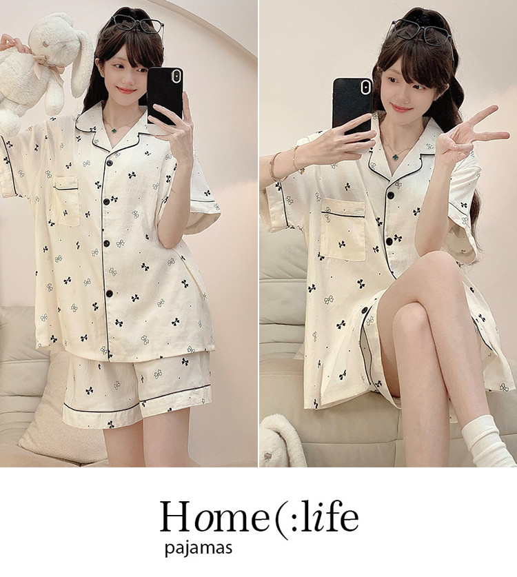 M-5XL Pyjamas Women Plus Size Pajamas Set Summer Short sleeve Sleepwear ...