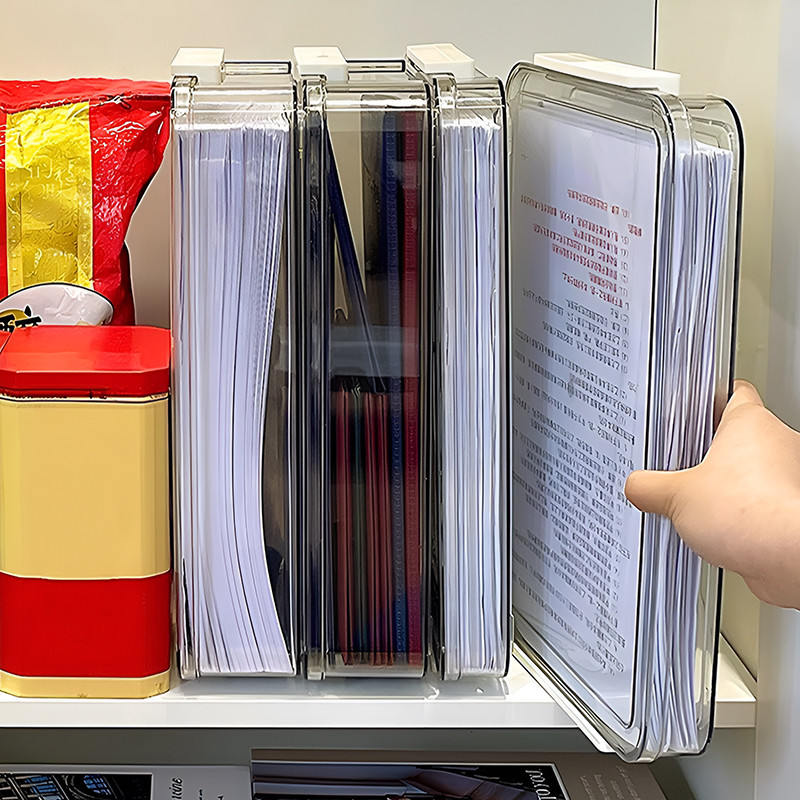 A4 Paper Transparent File Organizer Box Document Office Holder Case ...