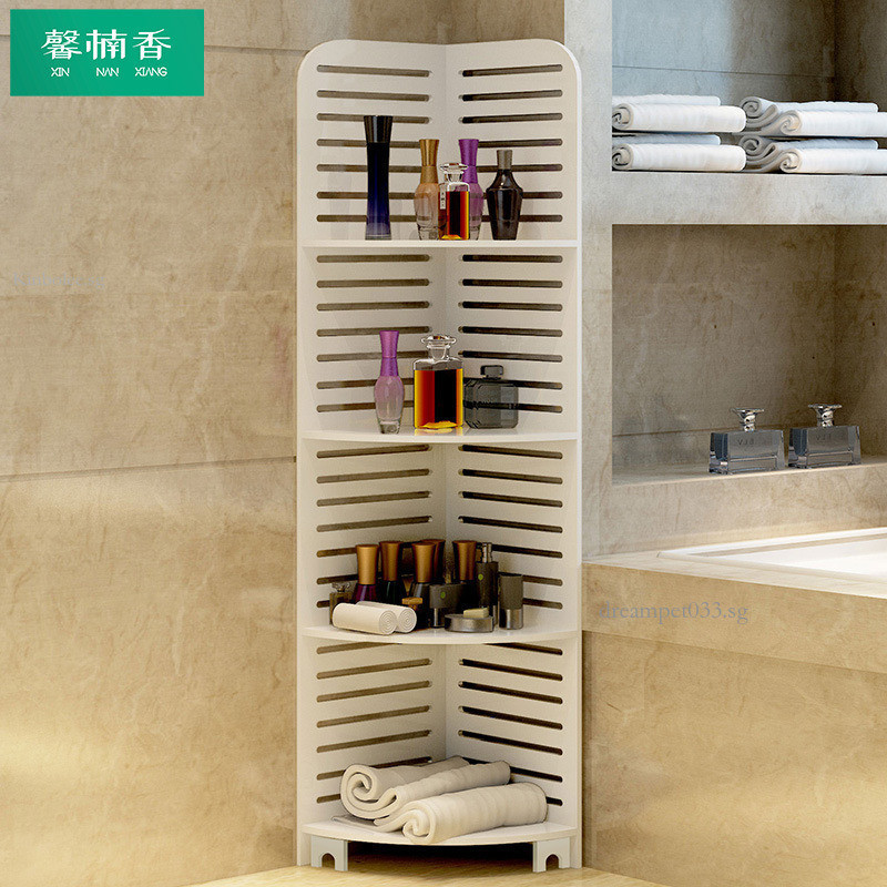 Toilet Storage Rack Floor Standing Non Perforated Bathroom Triangle ...