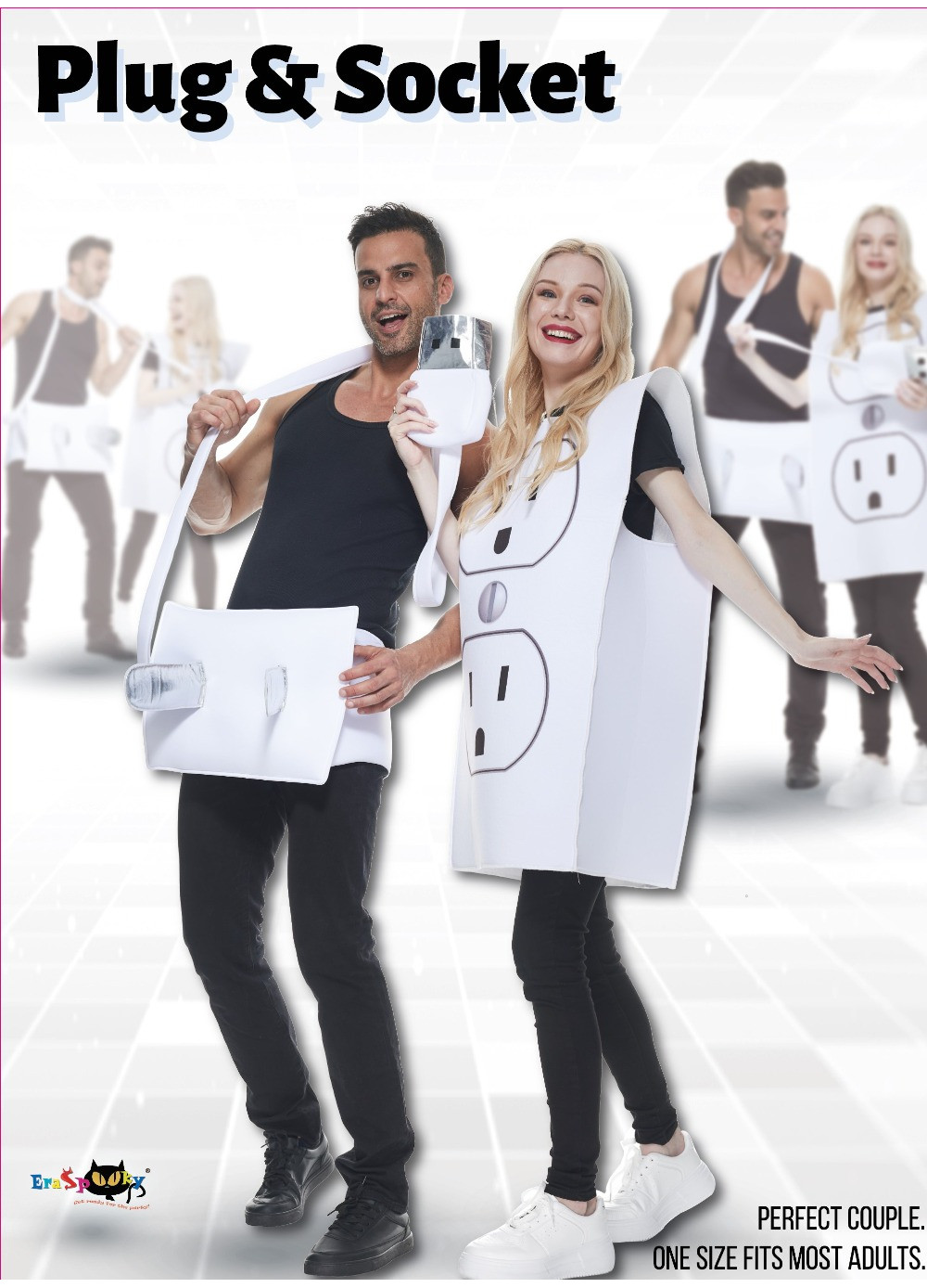 Fast Delivery Funny USB/Light Plug and Socket Couple Costumes Set ...
