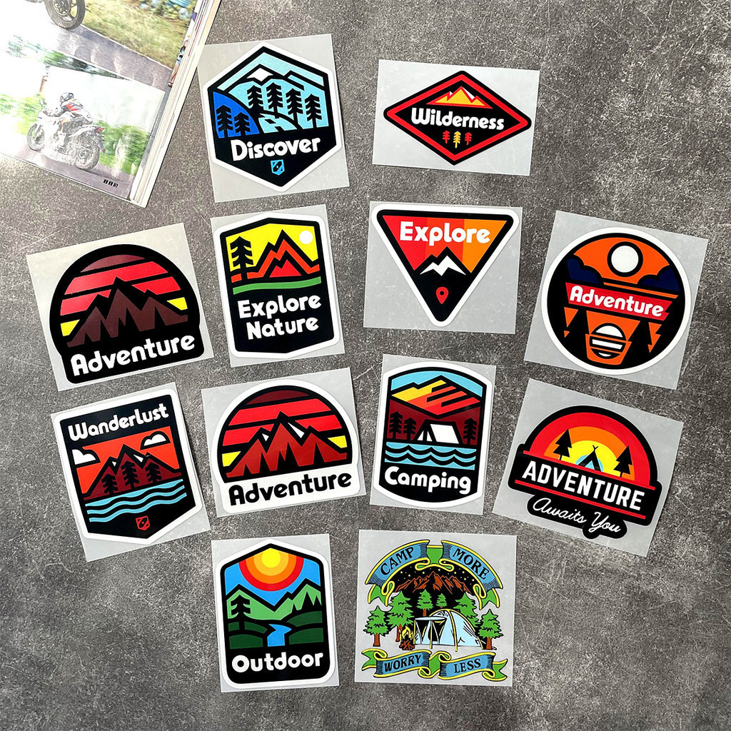 Outdoor Adventure Expedition Reflective Car Motorcycle Stickers Scooter ...