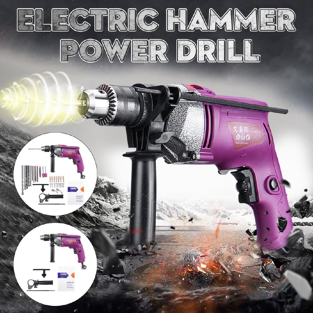 Electric Hammer Drill 2500rpm Variable Speed Heavy Duty Impact ...