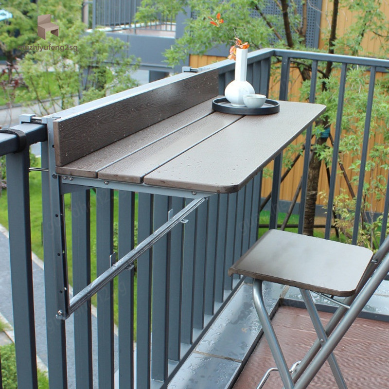 muzhiyufeng2.sg Folding Table Balcony Railing Hanging Table Adjustable ...