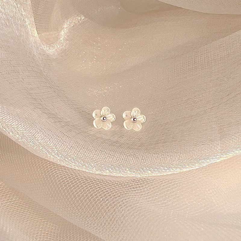 925 Silver Needle Simple Mini Flower Stud Earrings Schoolgirl Small