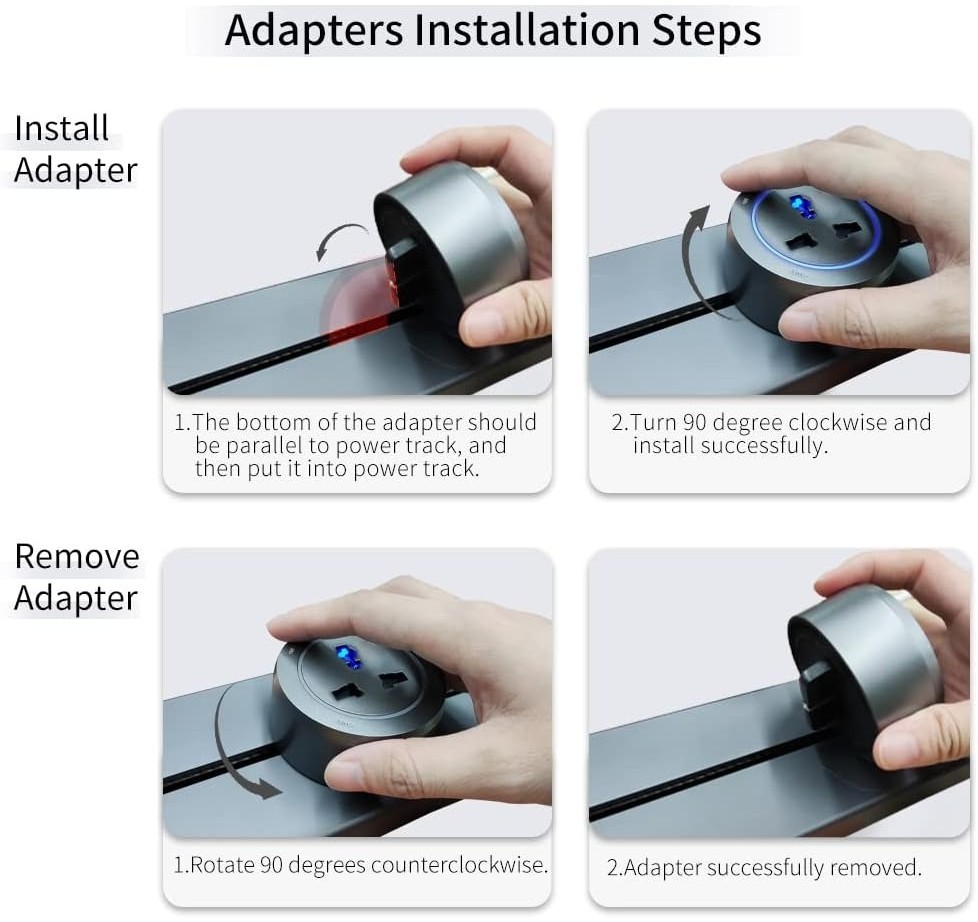 Power track socket electrical plug adapter detachable socket extender ...