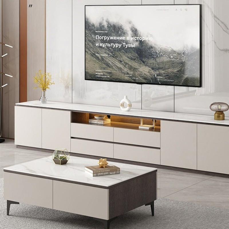 TV Console High End Rock Panel TV Console Coffee Table Combination ...