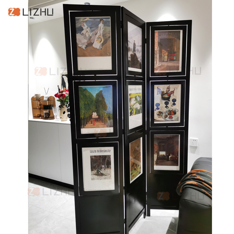 Solid Wood Nordic Simple Photo Frame Screen Folding Entrance Partition ...
