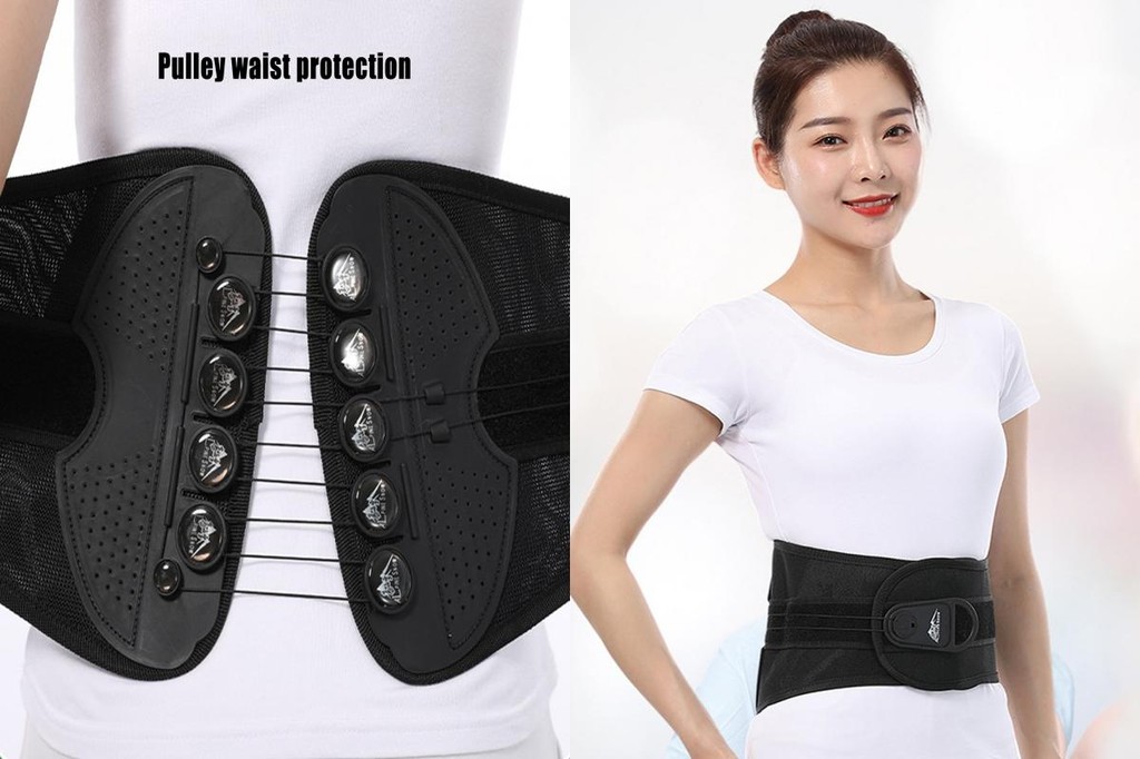 Back Brace with Pulley System Adjustable Tension Back Support ...