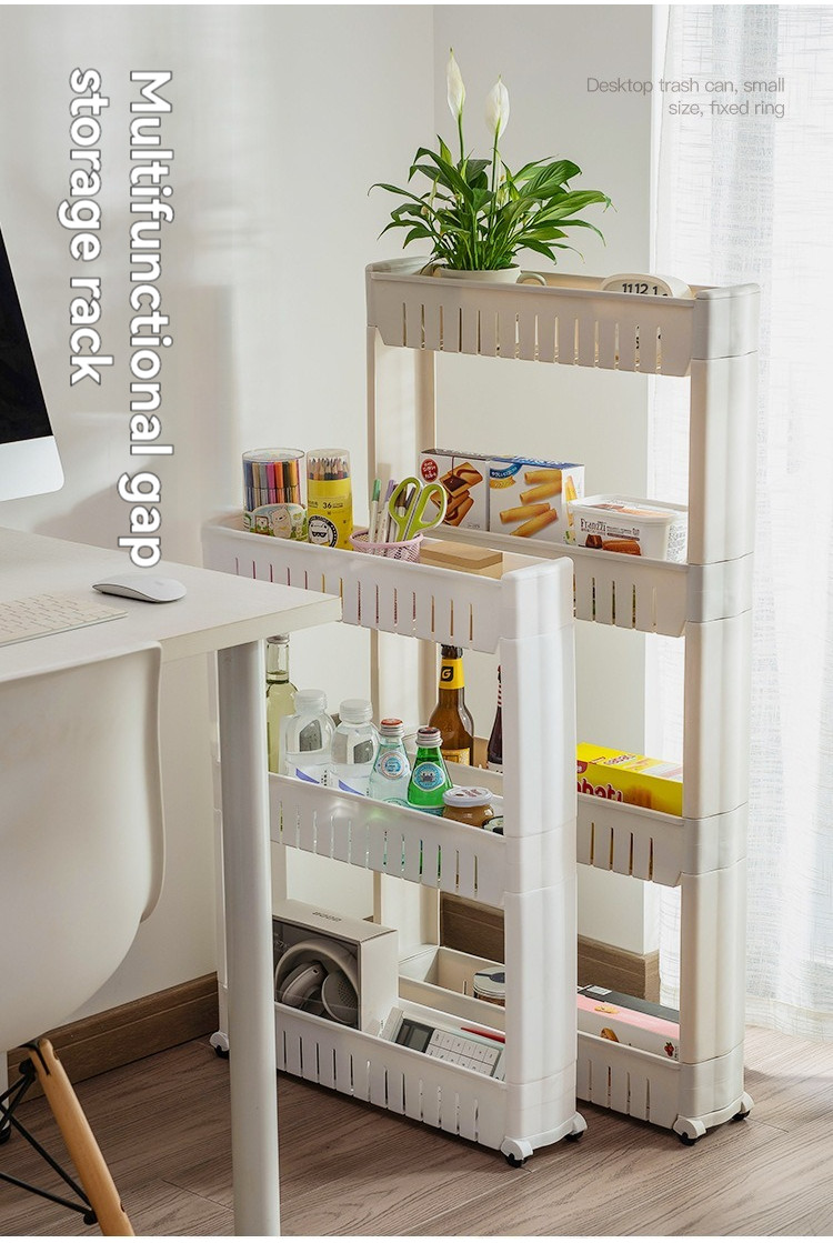 Mobile Narrow Gap Storage Shelf With Wheels Office Bathroom Kitchen ...