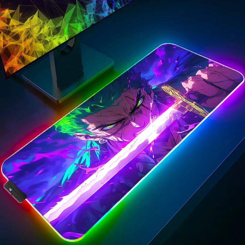 RGB LED Mouse Pad Anime Pad Mouse Mat Computer Gamer Accessories Mouse ...