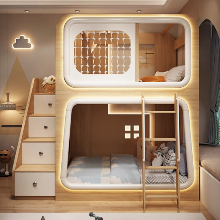 Children Bed Space Capsule Bunk Bed Creative Mother And Child Bed High ...