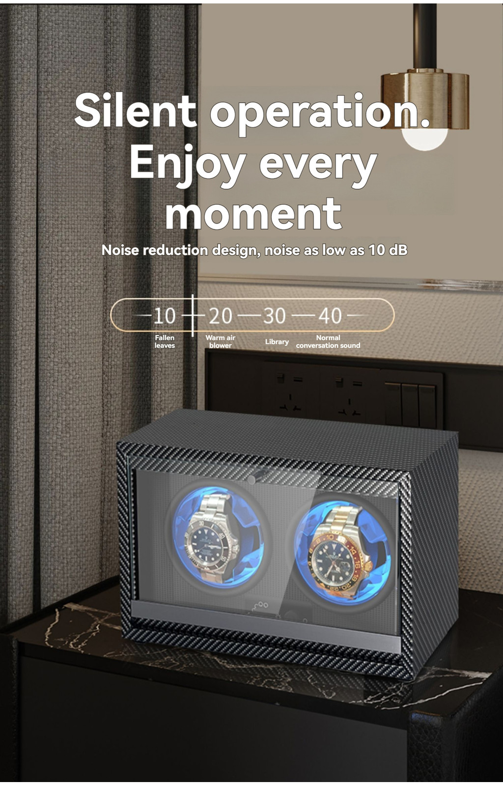 BLUETIDE Watch Winder Box Automatic for 1/2/3/4/6 slot Automatic watch ...