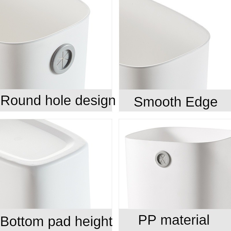 Simple Garbage Can Nordic Style Large-capacity Bathroom Household Trash ...