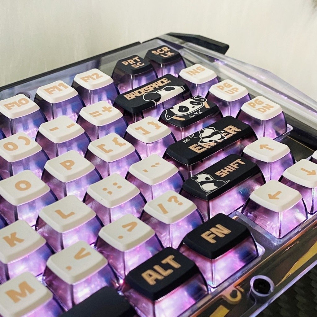 PBT Keycap Pudding Panda Paradise SAX Keycap Dye Sublimation Four-sided ...