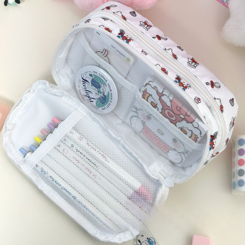 Cat Pencil Box Embroidered Black Cat Pencil Case Layer Large