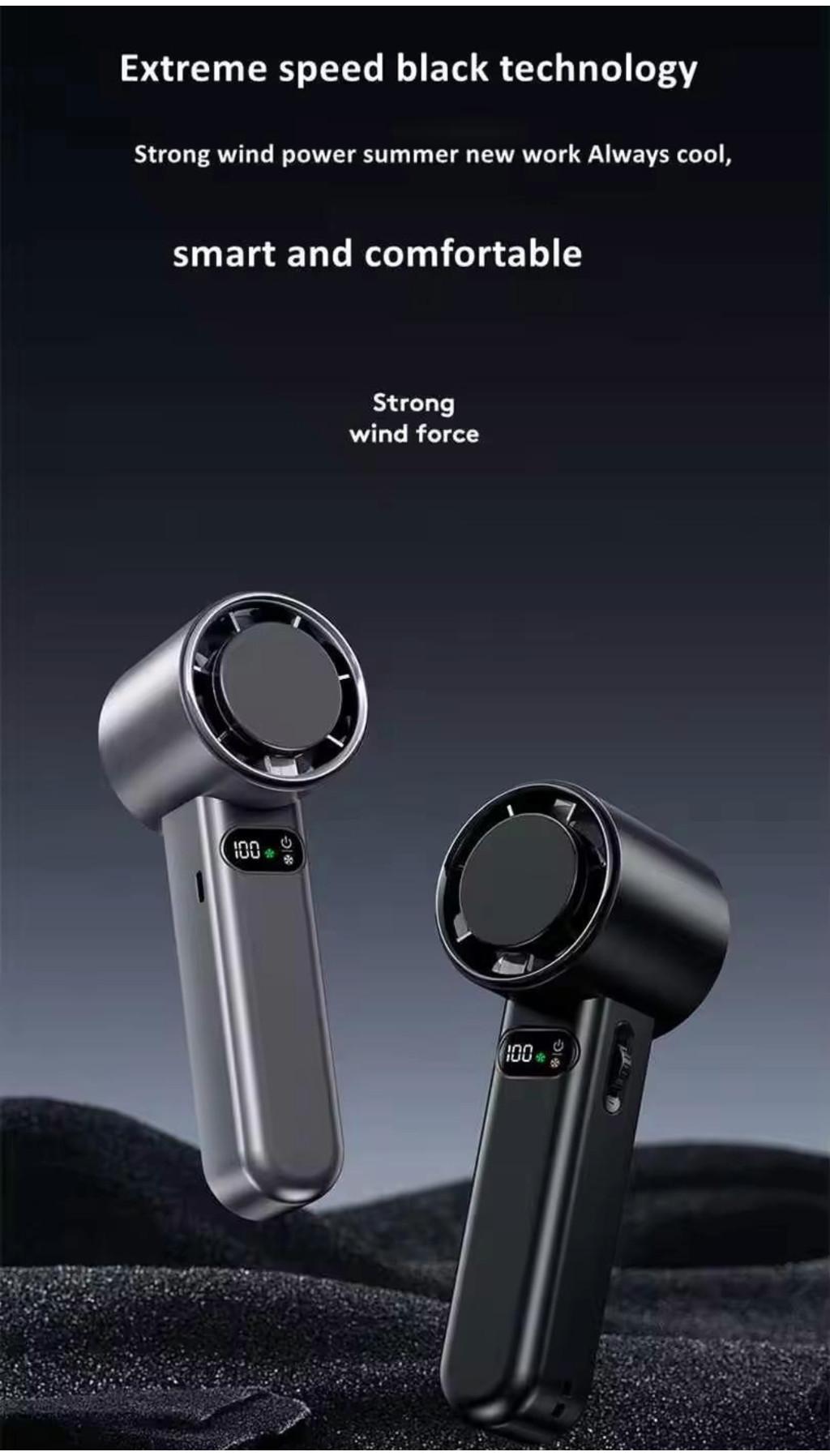 4800mAh High Speed Handheld Mini Turbo Fan Portable Rechargeable Fan