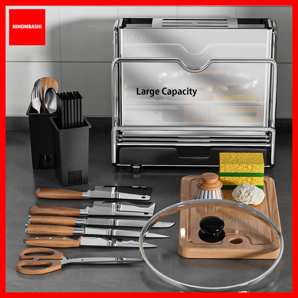 304 Stainless Steel Knife Rack Kitchen Storage Knife Holder Cutlery ...