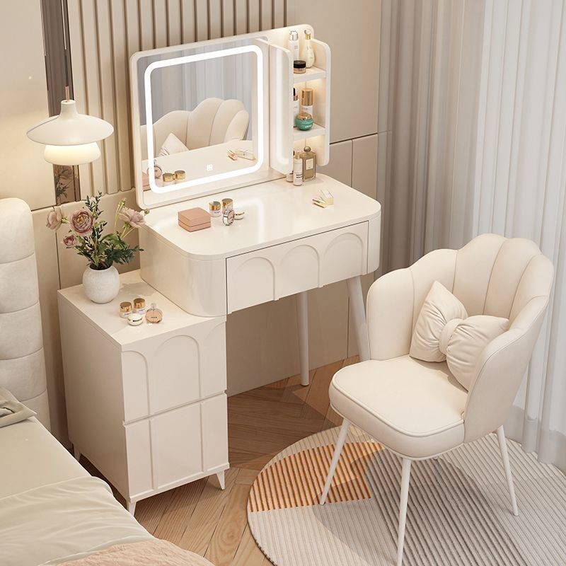 Dressing Table Cream Style Dressing Table Bedroom Simple Modern New Style Dressing  Table Small Solid Wood Makeup MirrorYOY | Shopee Singapore