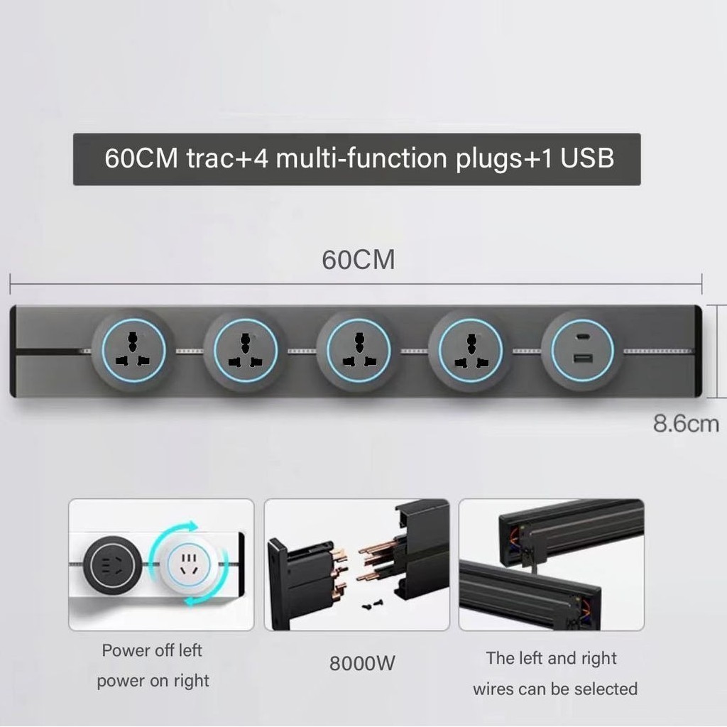 Power track socket household kitchen appliance plug adapter wall socket ...