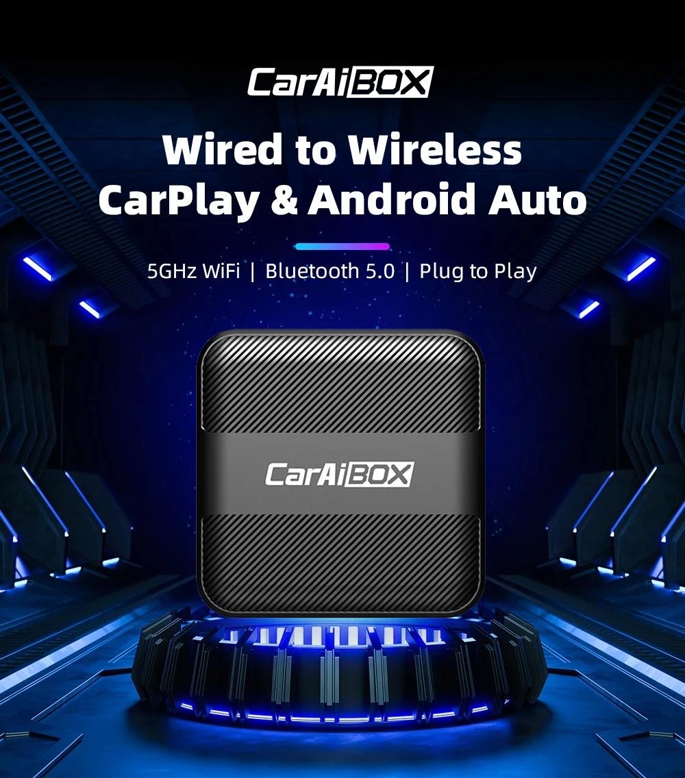 CarAIBOX 2in1 Wireless CarPlay Adapter Wireless Android Auto Dongle Box ...