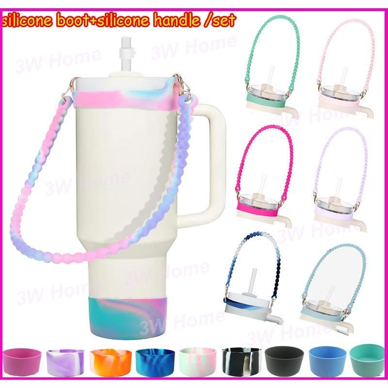 UBEEKOO Glitter Silicone Boot For Owala 24oz FreeSip/Twist/Flip & Stanley 24oz IceFlow - Anti-Slip Protective Sleeve
