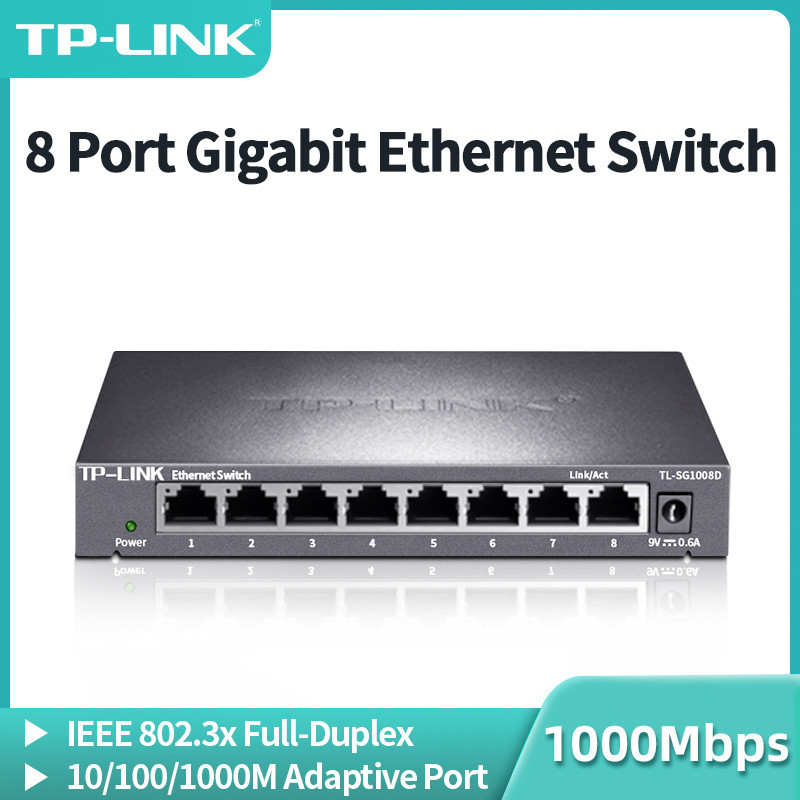 TP Link 8 Port Gigabit Ethernet Switch 1000Mbps Network Switcher RJ45 Plug And Play Networking