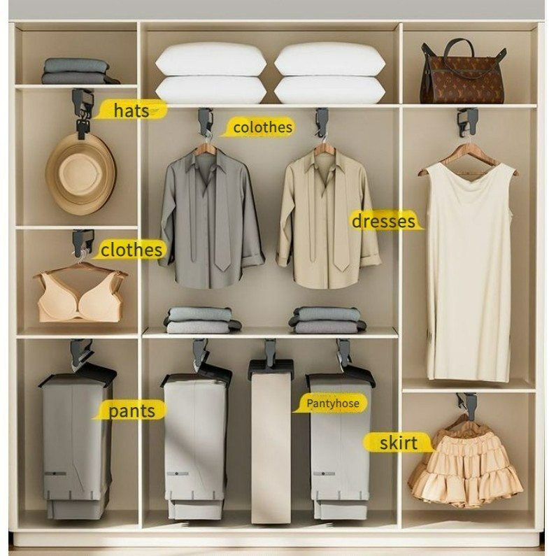🔥 clothes rack pull out rack retractable hanger rack wardrobe organizer ...