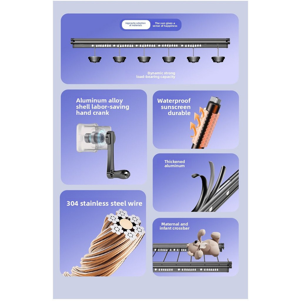 Balcony Lifting Clothes Hanger / drying rack / hanger dryer pole type ...