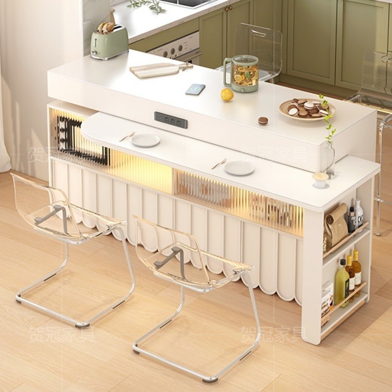 Dining Table Island Rock Slab Table Retractable Dining Integrated Open ...