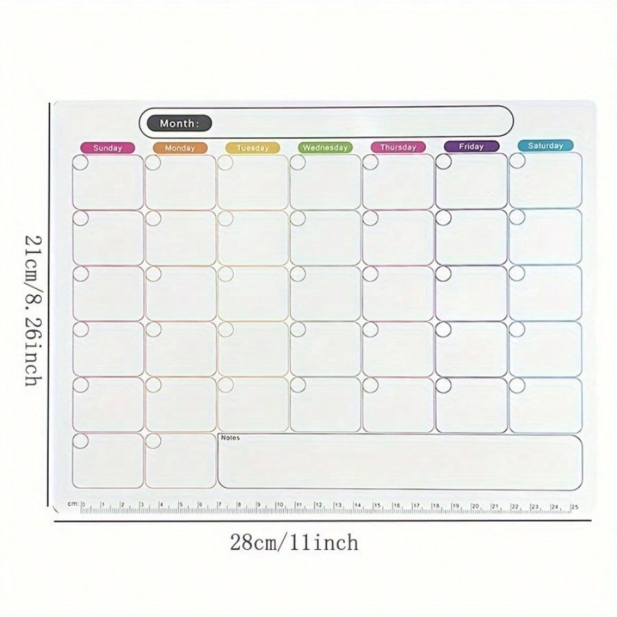 Erasable Monthly And Weekly Schedule Calendar Sticker Flexible Magnetic ...