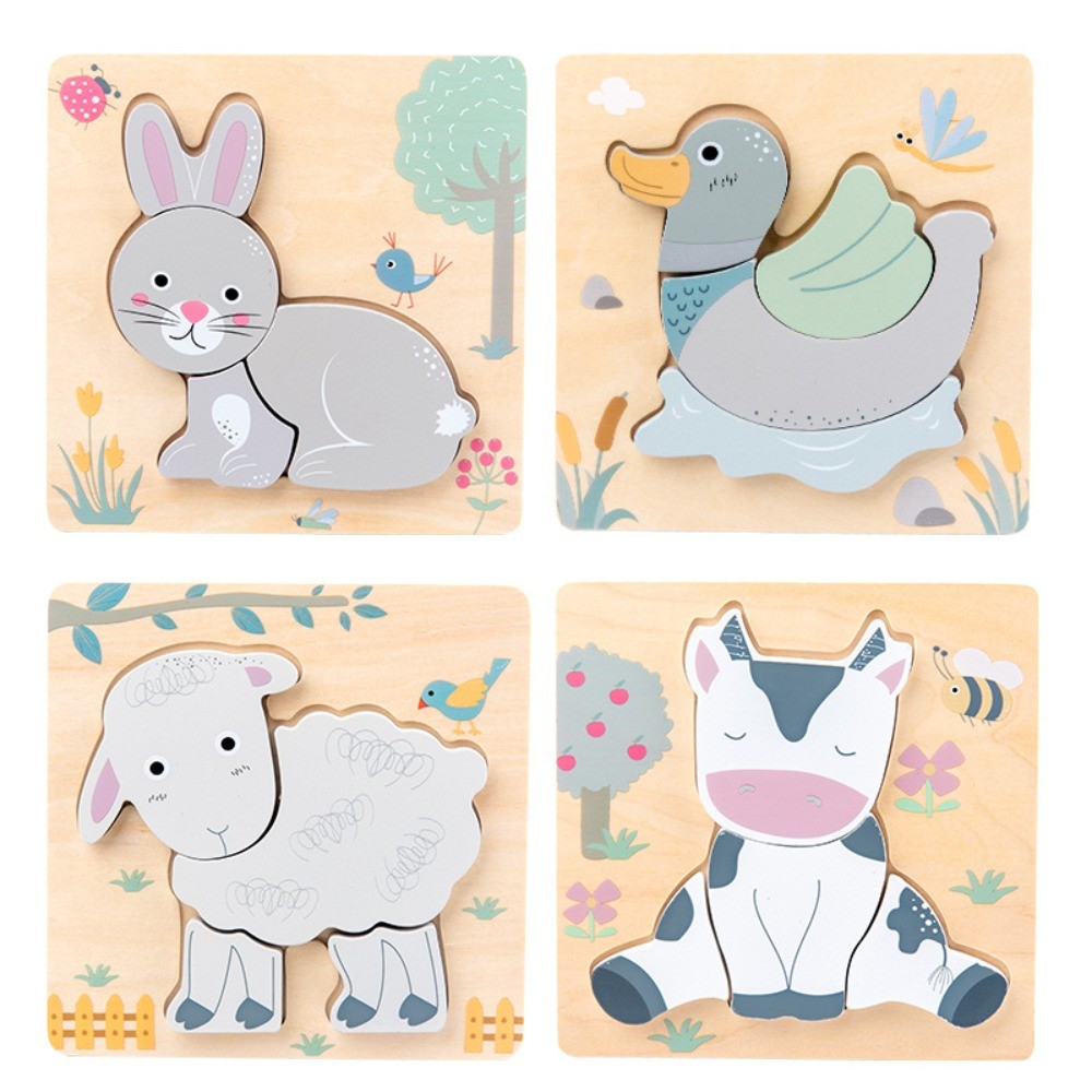 Wooden 3D Animal Puzzle – New Cartoon-Themed Learning Toy for Toddlers ...